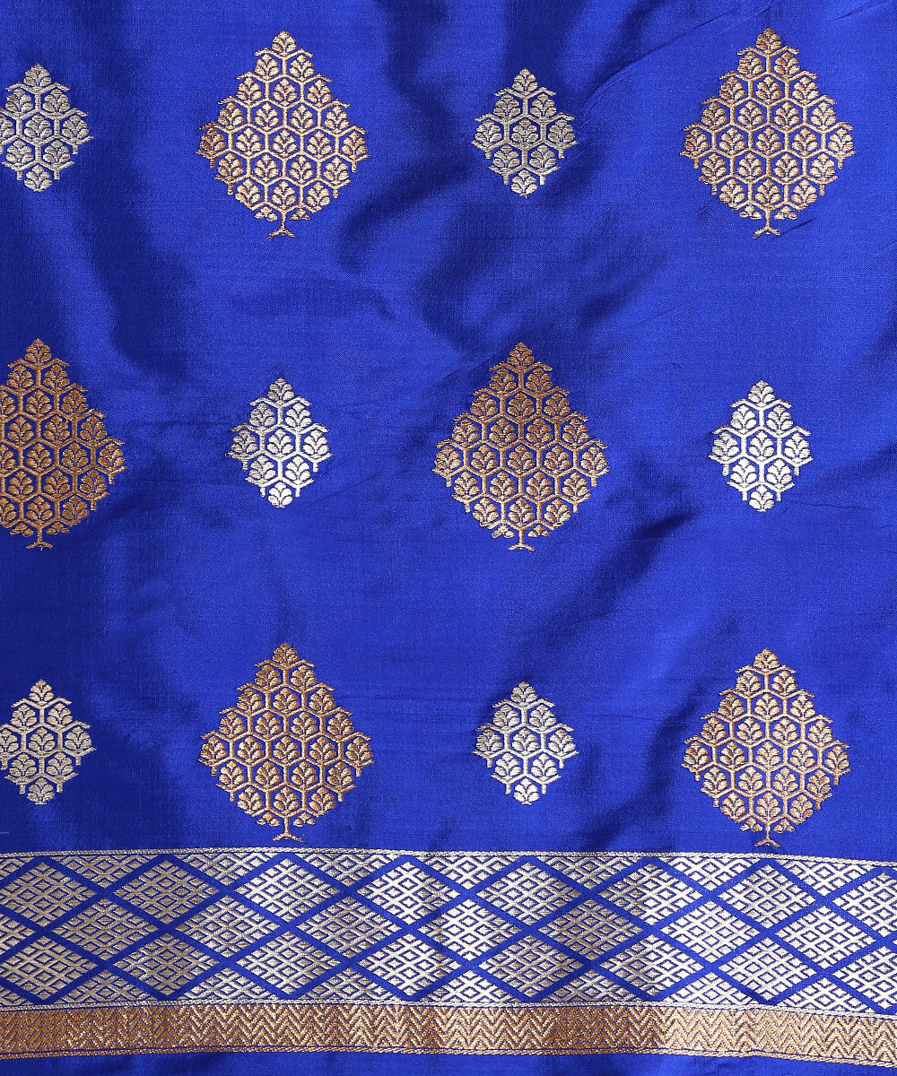 Handloom_Magenta_And_Royal_Blue_Pure_Katan_Silk_Banarasi_Suit_Set_WeaverStory_03