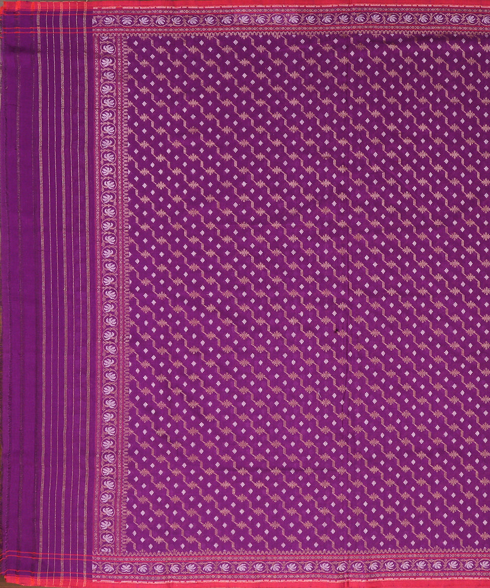 Purple_Handloom_Jamdani_Set_In_Handspun_Cotton_Twisted_with_Katan_Silk_WeaverStory_02