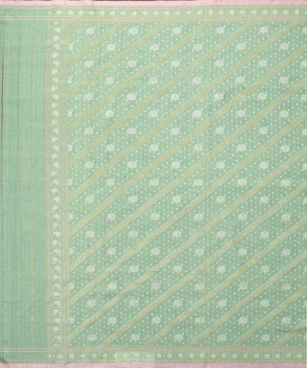 Handloom_Sea_Green_Jamdani_Banarasi_Suit_Set_In_Handspun_Cotton_Twisted_with_Katan_Silk_WeaverStory_02