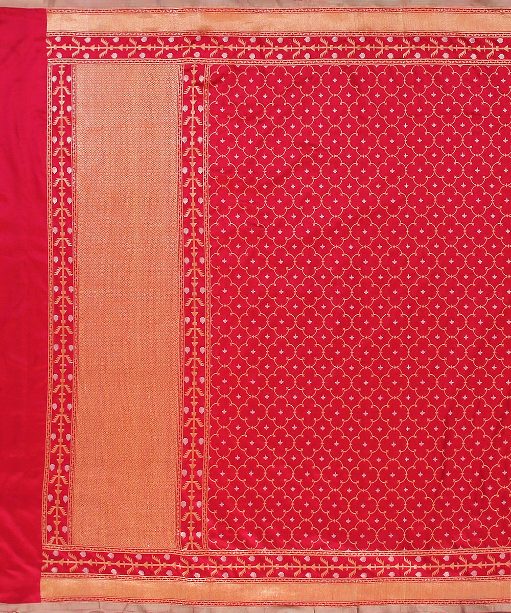 Rani_Pink_Handloom_Jamdani_Pure_Katan_Silk_Banarasi_Suit_Set_with_Cutwork_Booti_WeaverStory_02