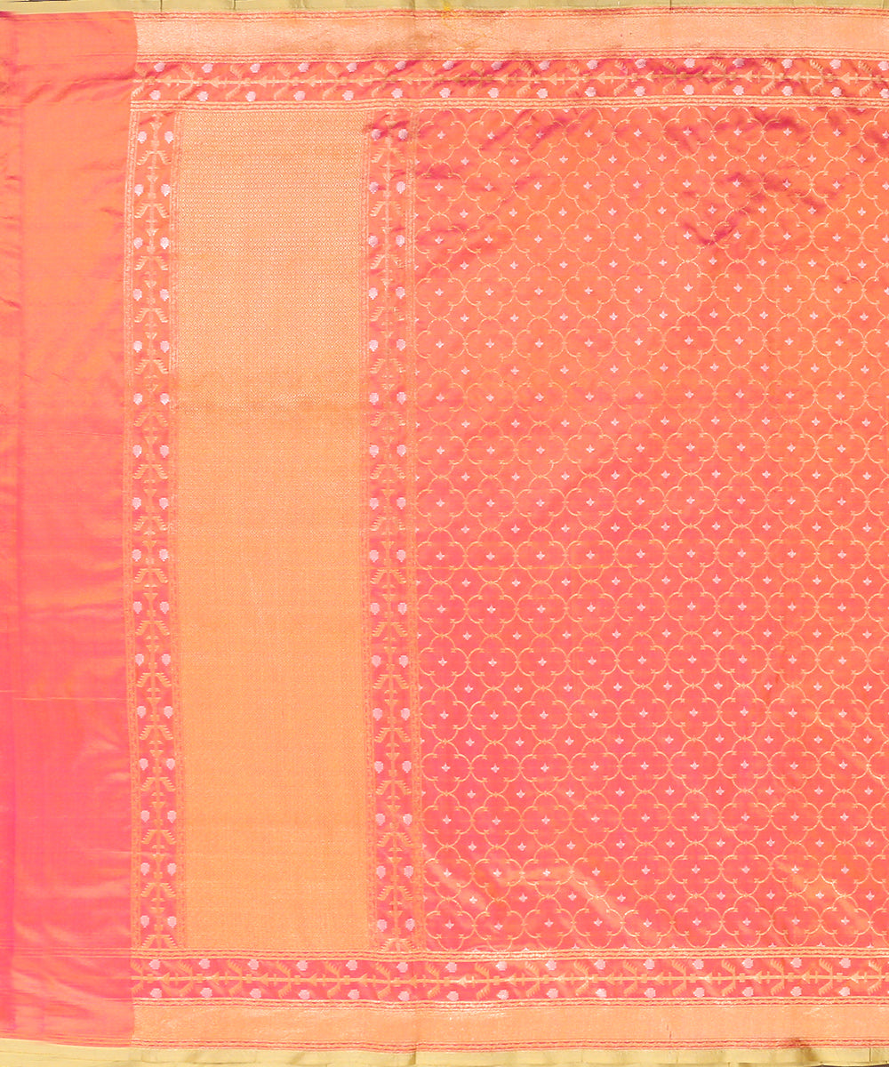Light_Handloom_Pink_and_Orange_Katan_Silk_Banarasi_Kurta_With_Dupatta_WeaverStory_02