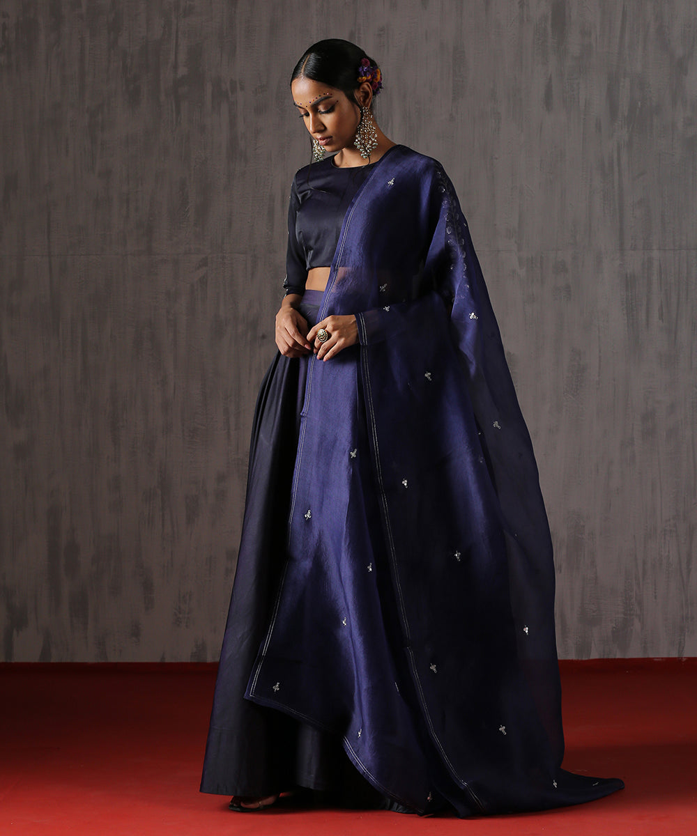 Handwoven_organza_dupatta_in_blue_with_zardozi_hand_embroidered_motifs_WeaverStory_02
