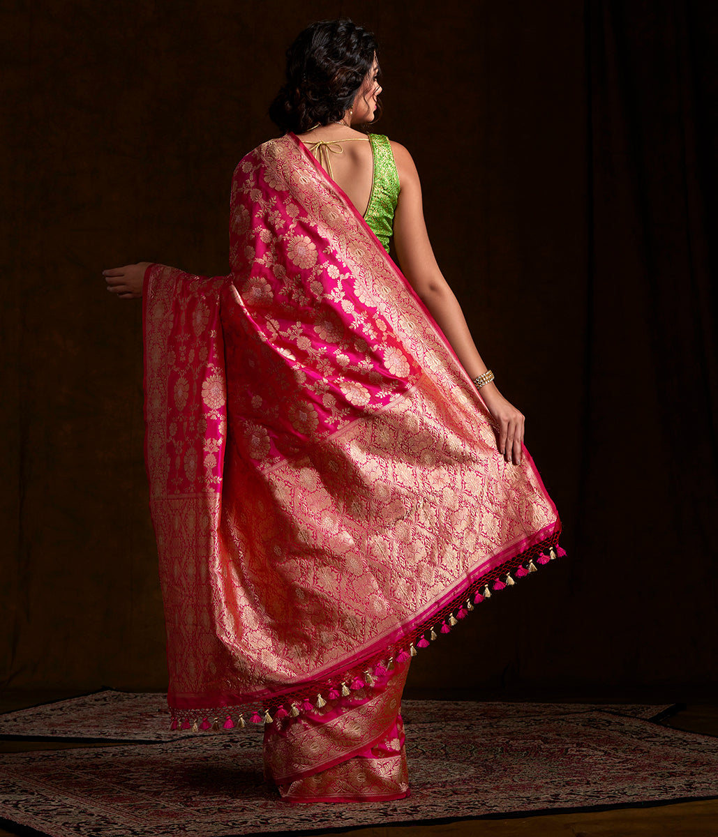 Rani_Pink_Banarasi_Handloom_Kadhwa_Jangla_Woven_in_fine_Katan_Silk_WeaverStory_03