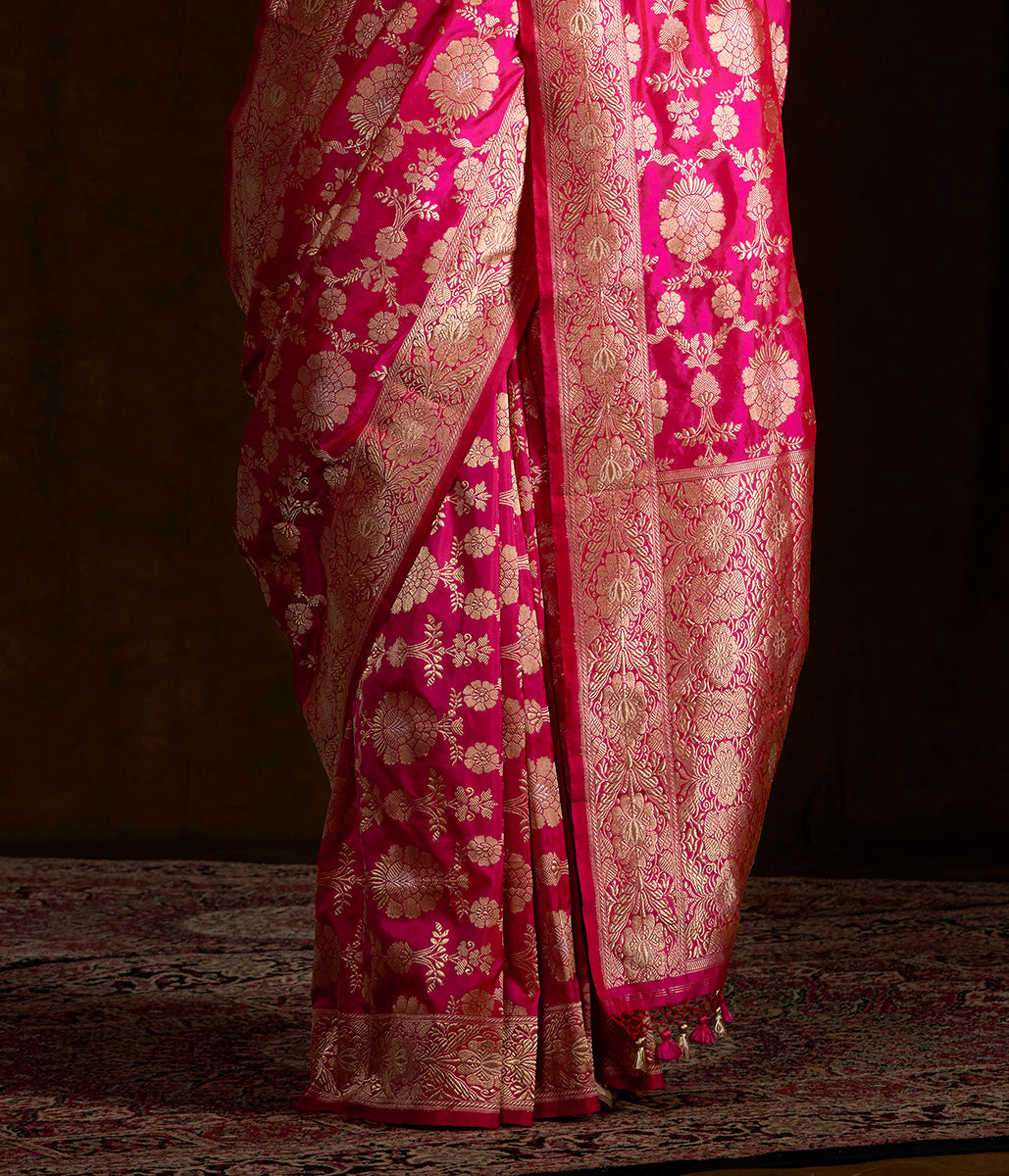 Rani_Pink_Banarasi_Handloom_Kadhwa_Jangla_Woven_in_fine_Katan_Silk_WeaverStory_04