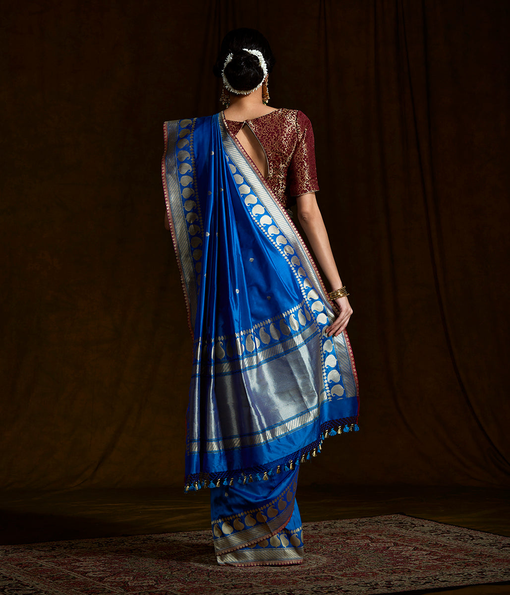 Royal_blue_dual_tone_banarasi_with_kadhwa_paisley_border_WeaverStory_03