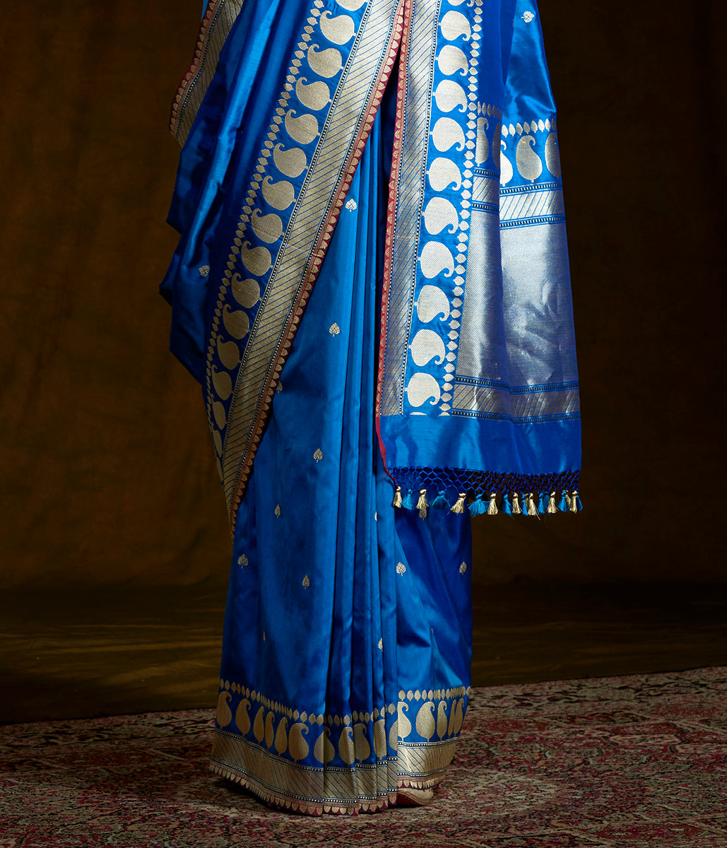 Royal_blue_dual_tone_banarasi_with_kadhwa_paisley_border_WeaverStory_04