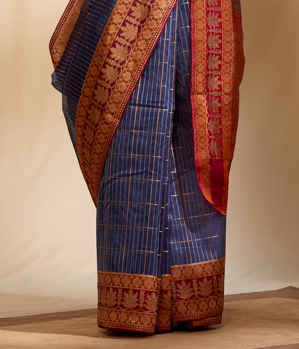 Handloom_Kora_Silk_Banarasi_Saree_with_kadhiyal_Border_WeaverStory_04
