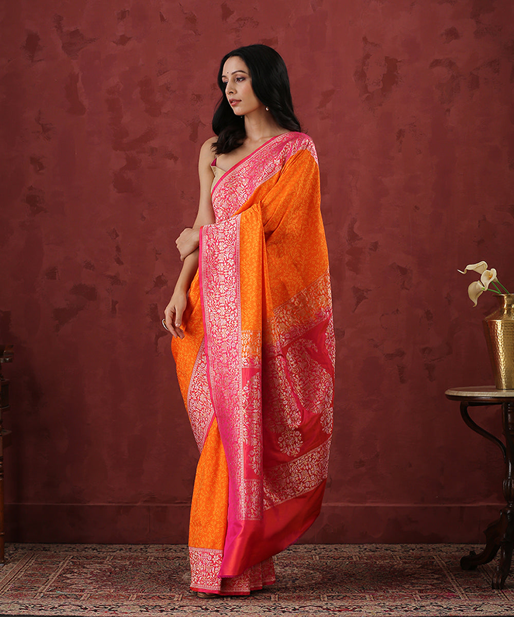 Handloom_Orange_Pure_Katan_Silk_Tanchoi_Banarasi_Saree_With_Zari_Border_WeaverStory_02