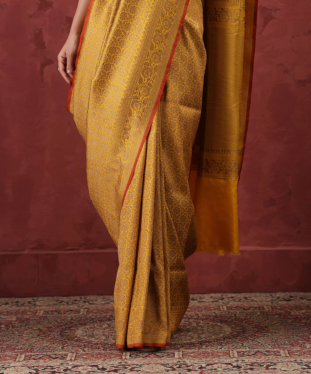 Mustard_Handloom_Pure_Katan_Silk_Kimkhab_Banarasi_Saree_With_Antique_Zari_WeaverStory_04