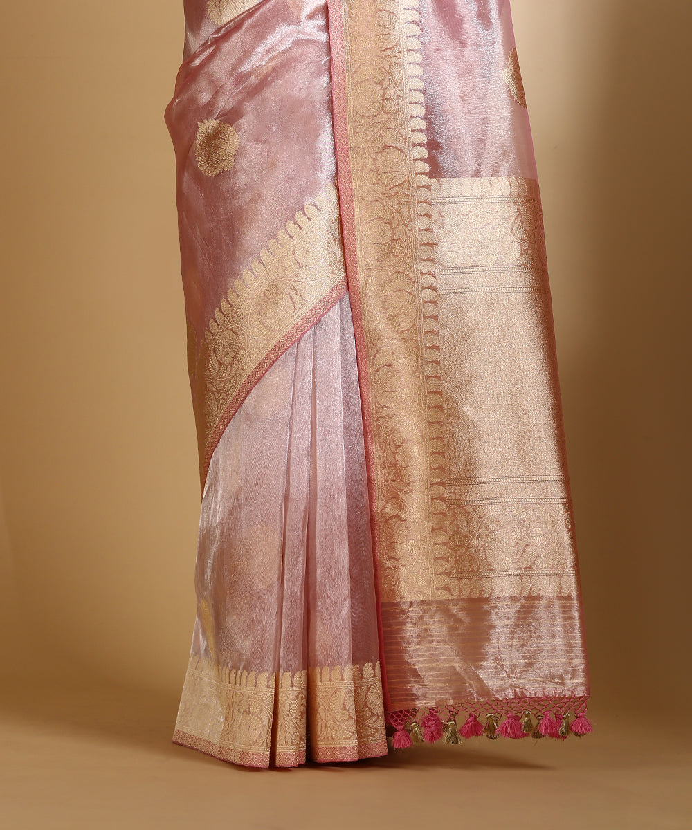 Soft_Pink_Handloom_Silk_Tissue_Banarasi_Saree_With_Gold_Zari_Boota_WeaverStory_04