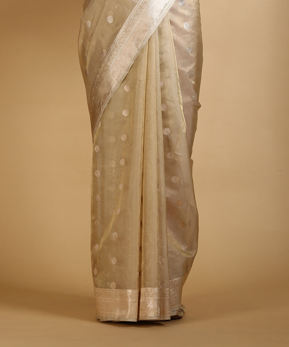 Handloom_Gold_Silk_Tissue_Organza_Banarasi_Saree_With_Kadhwa_Asharfi_Boota_WeaverStory_04