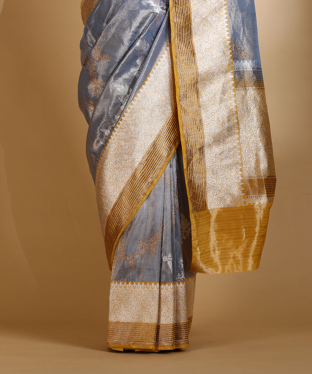 Yellow_And_Grey_Handloom_Silk_Tissue_Banarasi_Saree_With_Aada_Zari_Jaal_WeaverStory_04