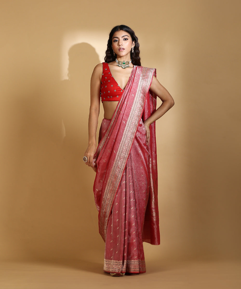 Handloom_Red_Pure_Cotton_Tissue_Banarasi_Saree_With_Real_Zari_and_Heavy_Pallu_WeaverStory_02