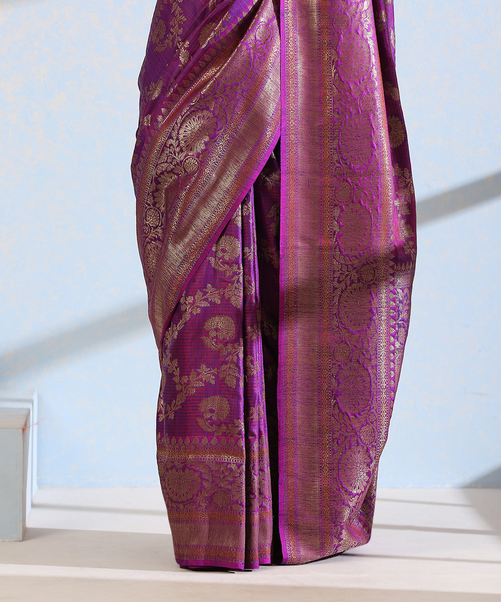 Purple_Handloom_Dupion_Silk_Banarasi_Saree_With_All_Over_Antique_Zari_Jaal_WeaverStory_04