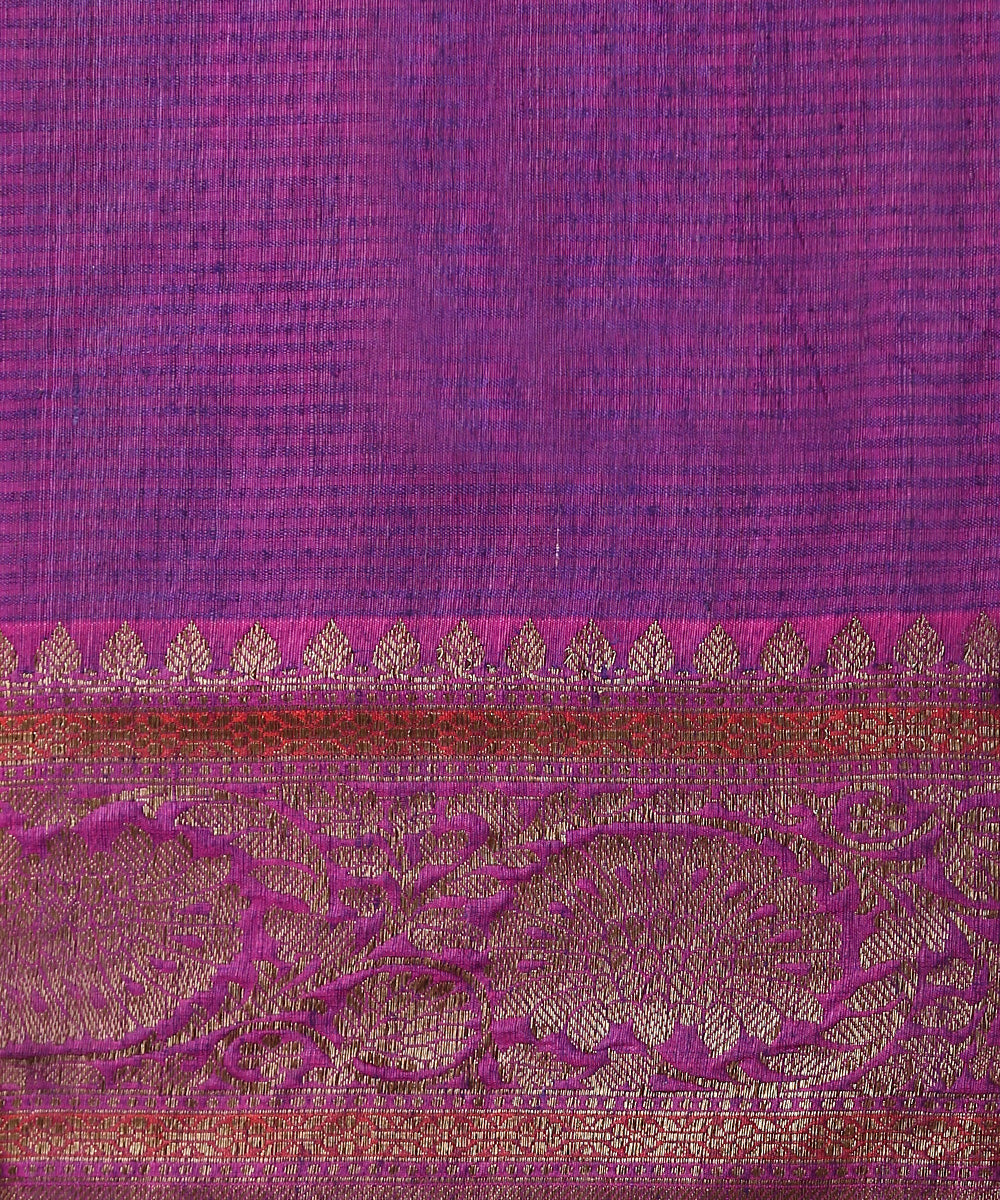Purple_Handloom_Dupion_Silk_Banarasi_Saree_With_All_Over_Antique_Zari_Jaal_WeaverStory_05