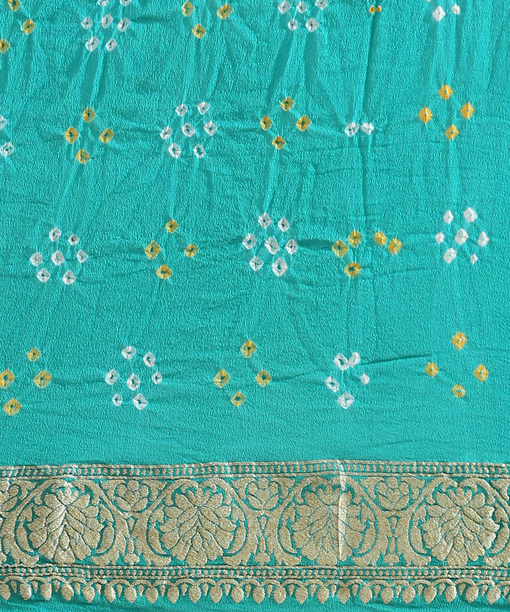 Teal_Handloom_Georgette_Banarasi_Bandhej_Saree_With_Cutwork_Weave_WeaverStory_05