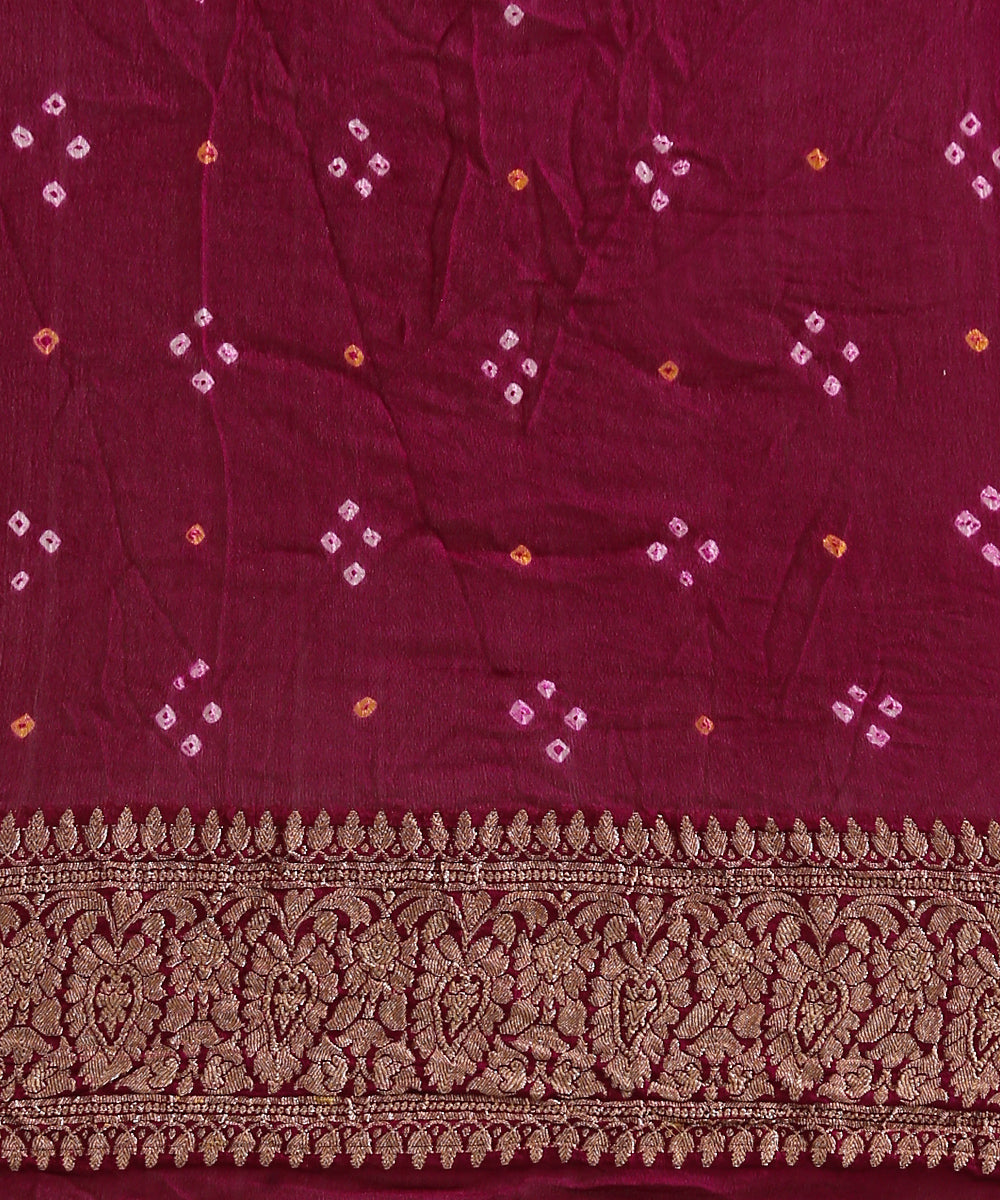Handloom_Purple_Georgette_Banarasi_Bandhej_Saree_With_Broad_Zari_Border_WeaverStory_05