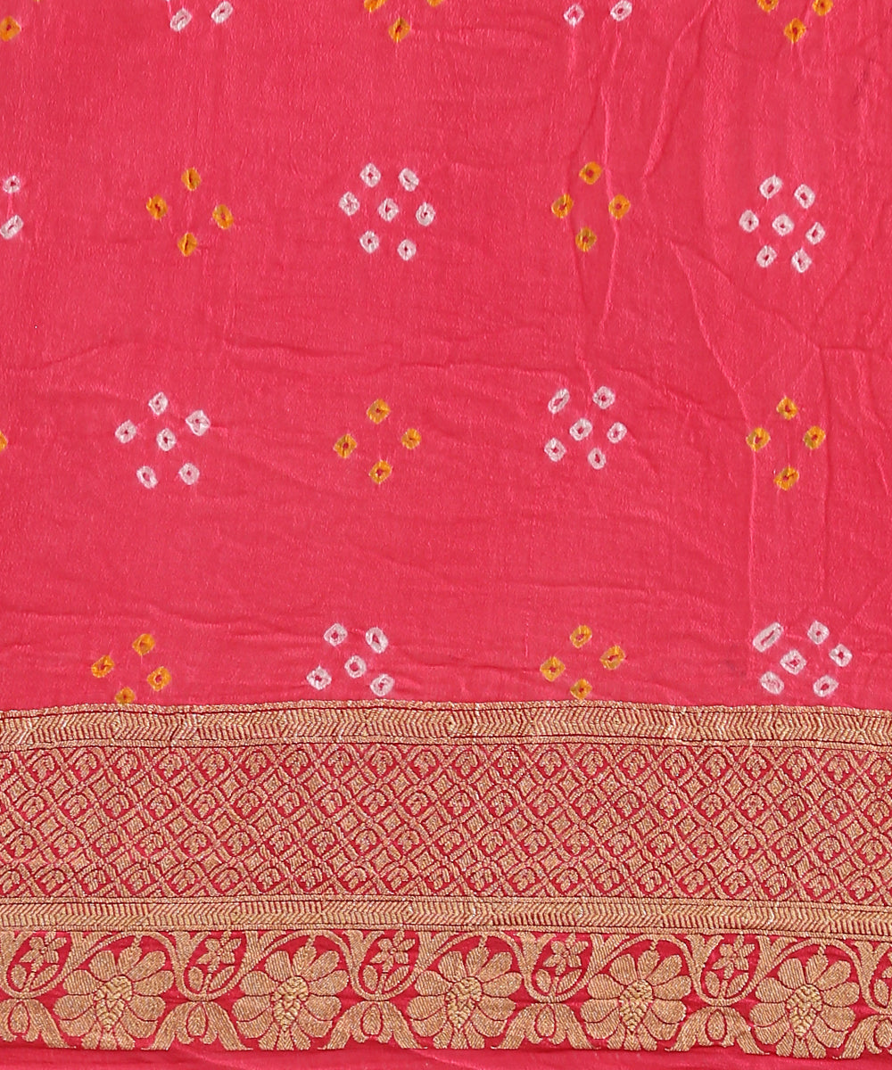 Coral_Pink_Handloom_Georgette_Banarasi_Bandhej_Saree_With_Zari_Pallu_WeaverStory_05