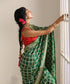 Handloom_Dark_Green_Georgette_Banarasi_Bandhej_Saree_With_Cutwork_Weave_WeaverStory_01