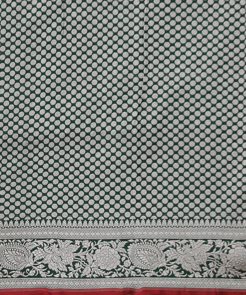 Handloom_Dark_Green_Pure_Katan_Silk_Banarasi_Saree_With_Kimkhab_Weave_WeaverStory_05