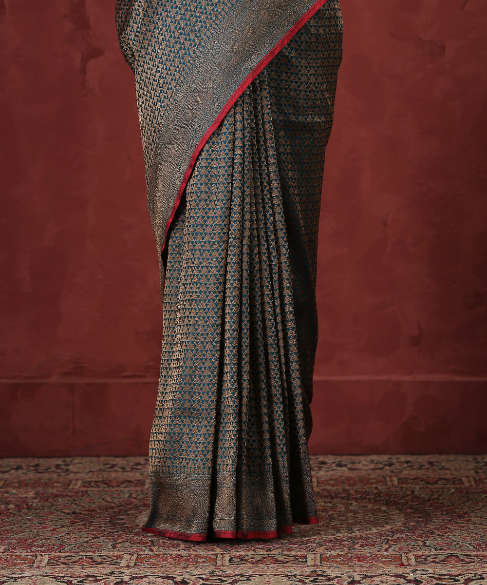Peacock_Green_Handloom_Pure_Katan_Silk_Kimkhab_Banarasi_Saree_with_Antique_WeaverStory_04