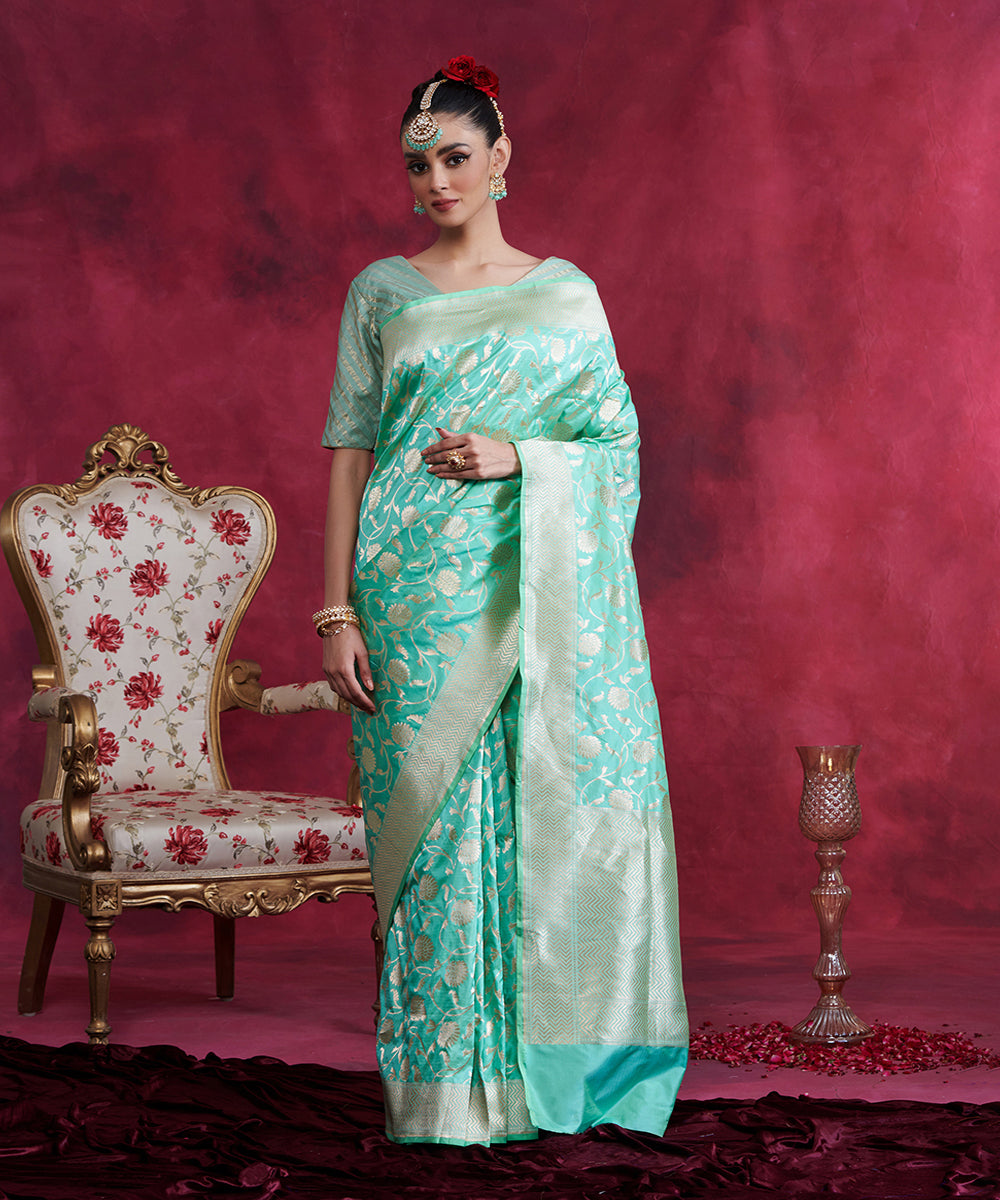 Sea_Green_Handloom_Pure_Katan_Silk_Banarasi_Jangla_Saree_In_Cutwork_Weave_WeaverStory_02