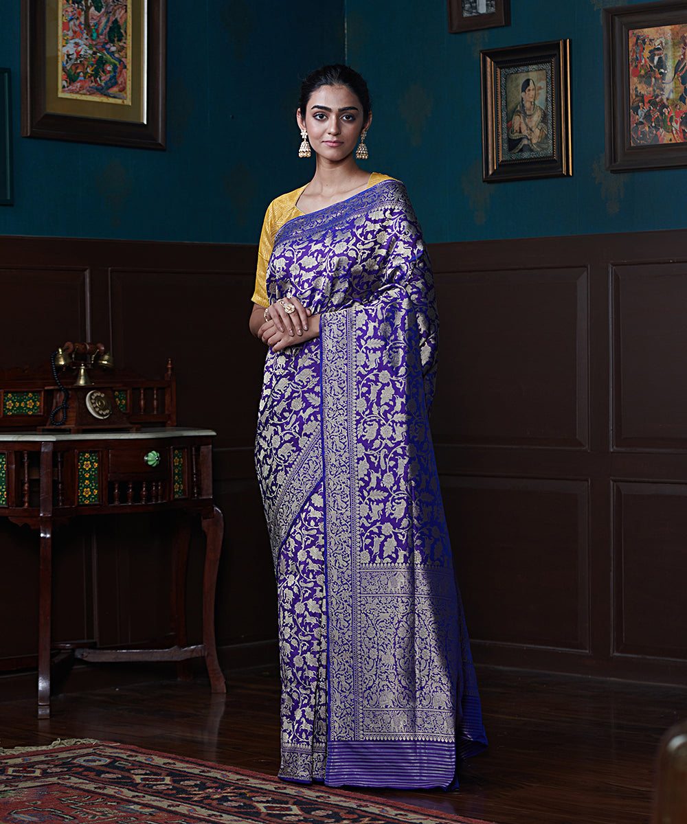 Purple_Handloom_Pure_Katan_Silk_Banarasi_Saree_With_Brocade_Zari_Shikargah_Motifs_WeaverStory_02