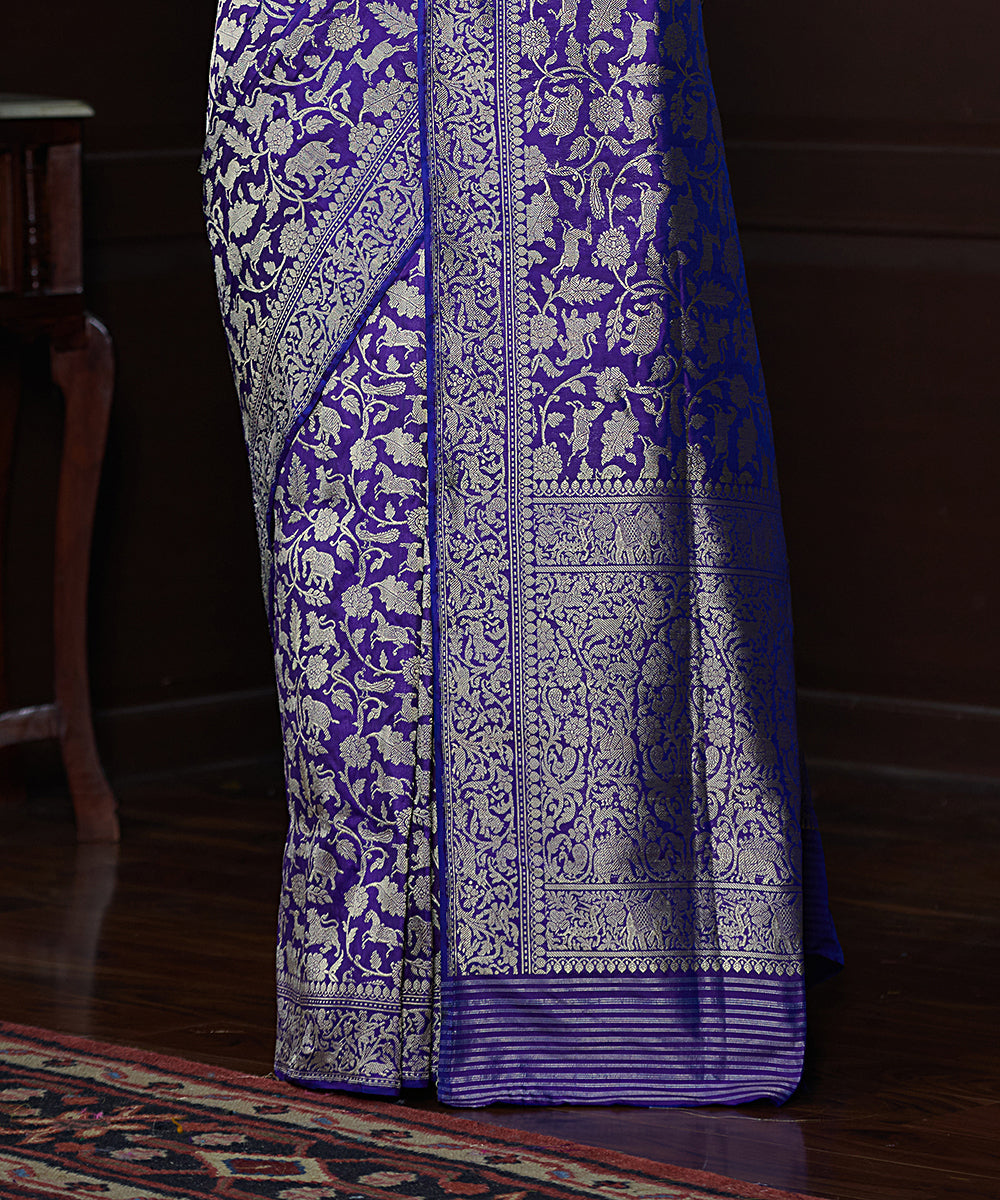 Purple_Handloom_Pure_Katan_Silk_Banarasi_Saree_With_Brocade_Zari_Shikargah_Motifs_WeaverStory_04
