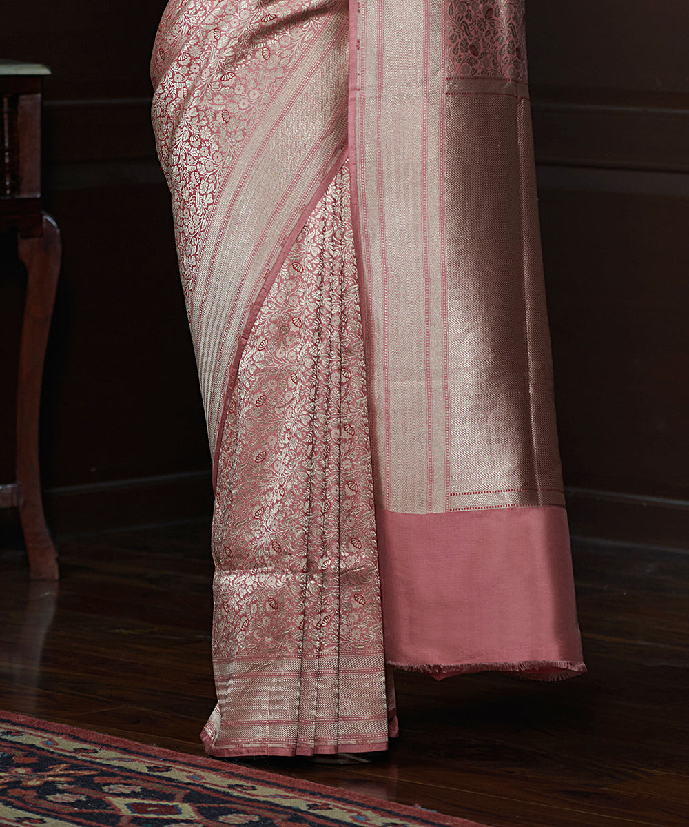 Rose_Pink_Handloom_Kimkhab_Pure_Katan_Silk_Banarasi_Saree_With_Meenakari_Floral_Motifs_WeaverStory_04