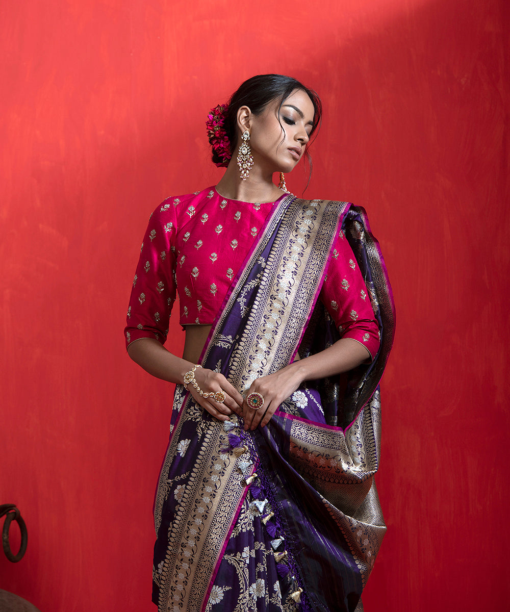 Purple_Handloom_Pure_Katan_Silk_Banarasi_Saree_With_Sona_Rupa_Kadhwa_Jaal_WeaverStory_01