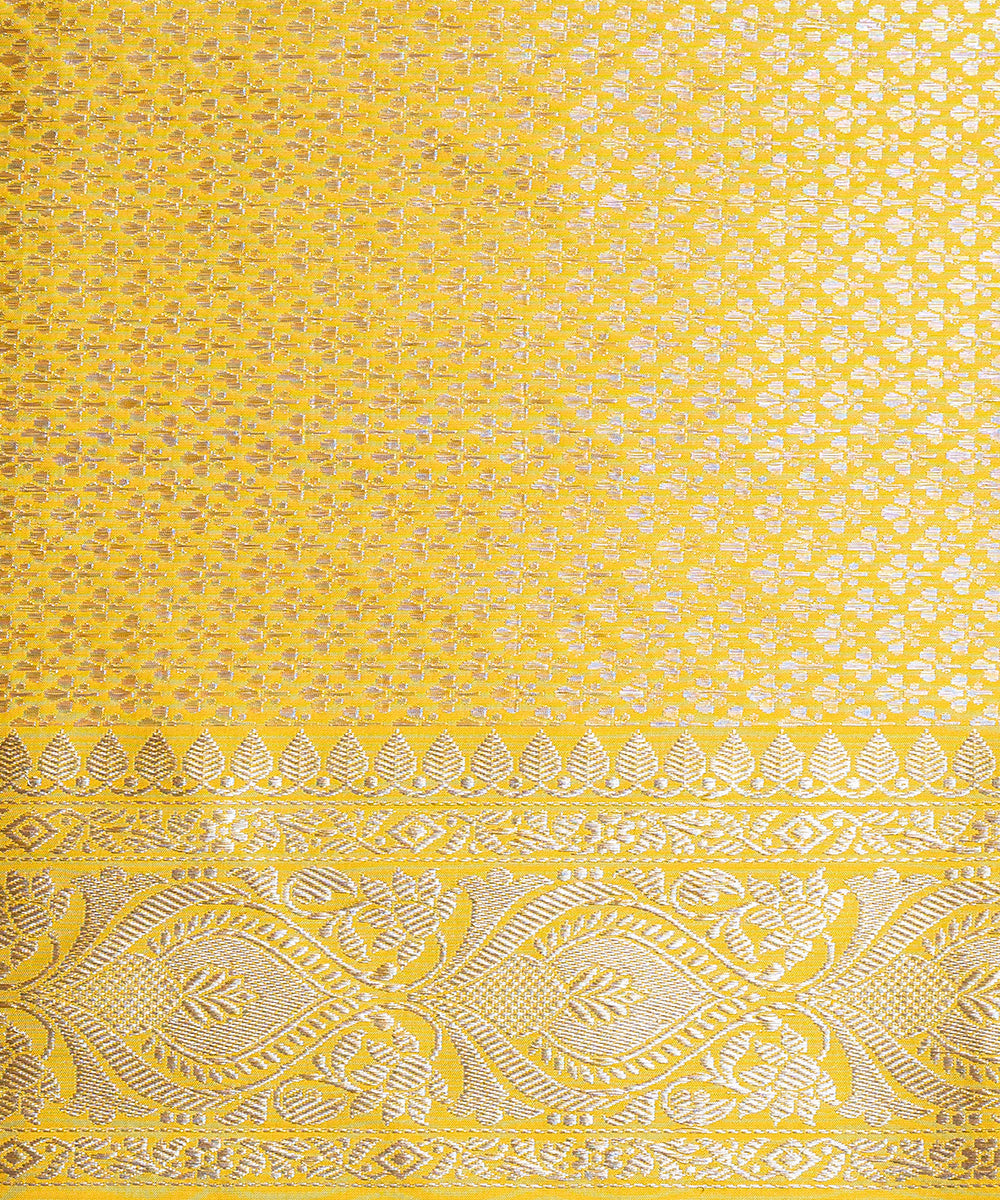 Yellow_Handloom_Sona_Rupa_Pure_Katan_Silk_Banarasi_Jangla_Saree_With_Leave_Motifs_WeaverStory_05