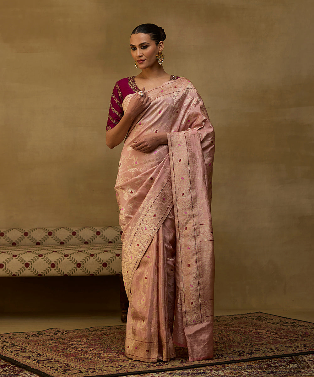 Light_Pink_Handloom_Pure_Katan_Tissue_Banarasi_Saree_With_Meenakari_Jaal_WeaverStory_02