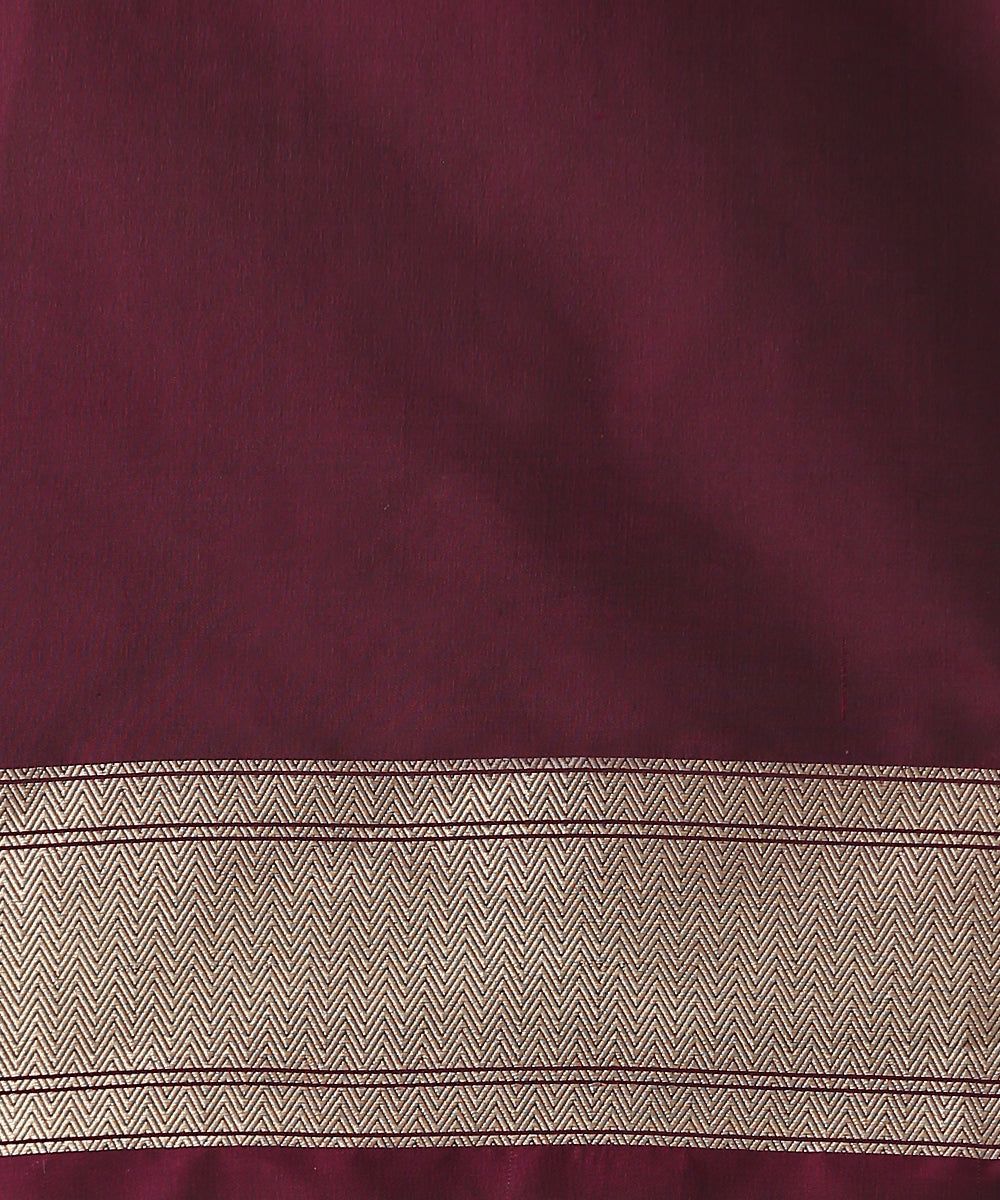 Wine_Handloom_Pure_Katan_Silk_Banarasi_Saree_with_Cutwork_Jaal_WeaverStory_05