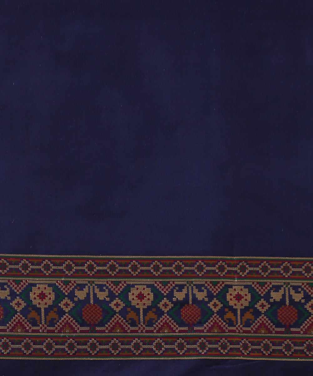 Blue_Handloom_Pure_Katan_Silk_Meenakari_Banarasi_Patola_Saree_With_Floral_Paithani_Border_WeaverStory_05