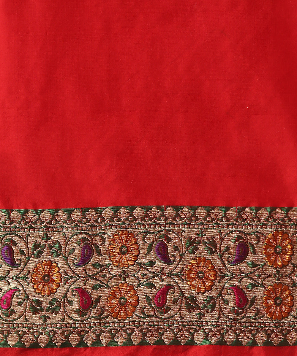 Handloom_Red_Pure_Katan_Silk_Meenakari_Banarasi_Patola_Saree_With_Floral_Paithani_Border_WeaverStory_05