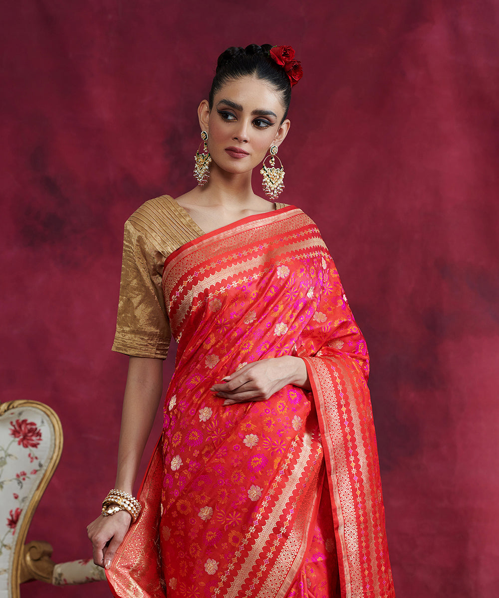 Pink_And_Orange_Handloom_Pure_Katan_Jamawar_Banarasi_Saree_WeaverStory_01