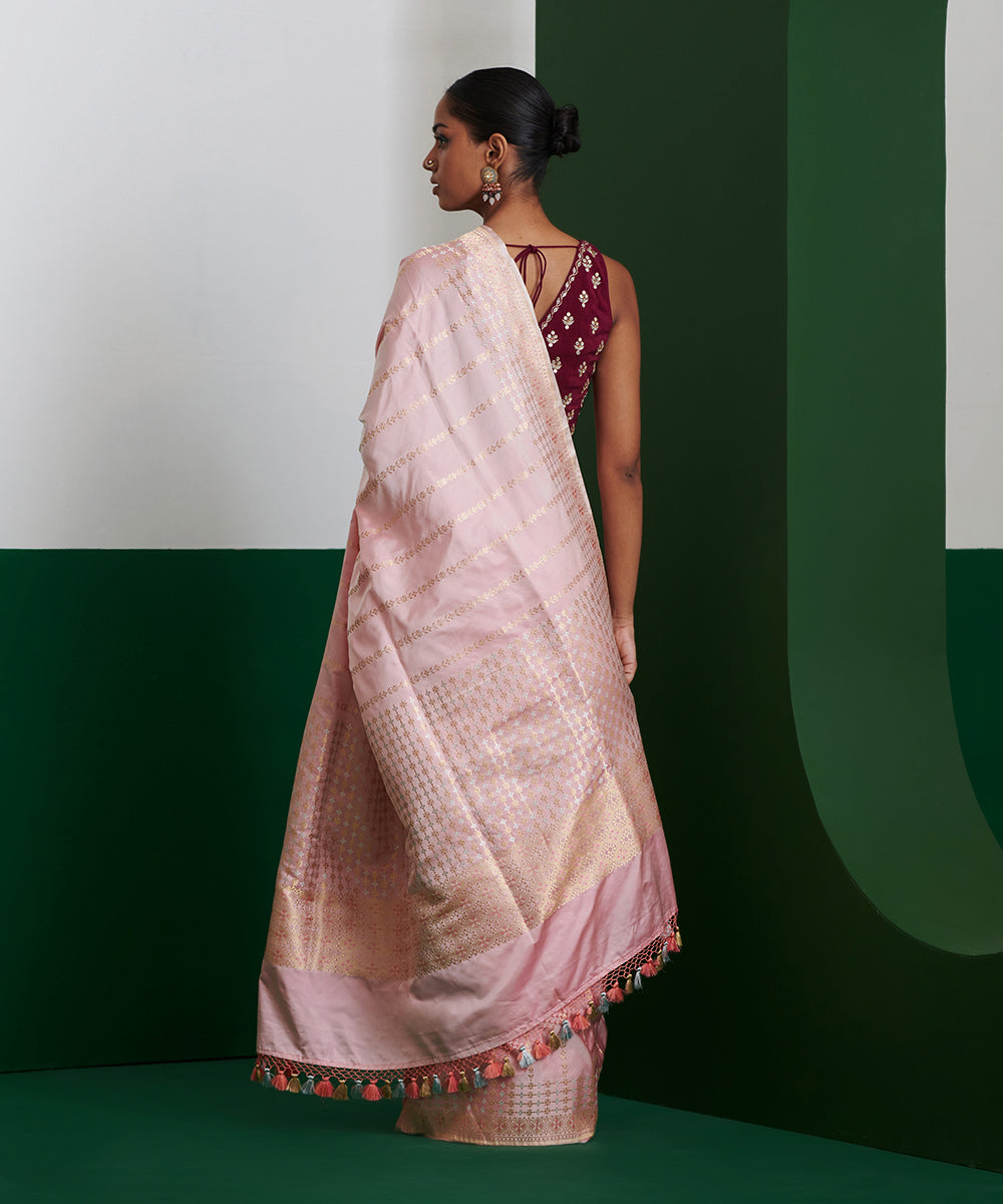 Light_Pink_Handloom_Mashroo_Silk_Banarasi_Saree_With_Zari_Stripes_WeaverStory_03