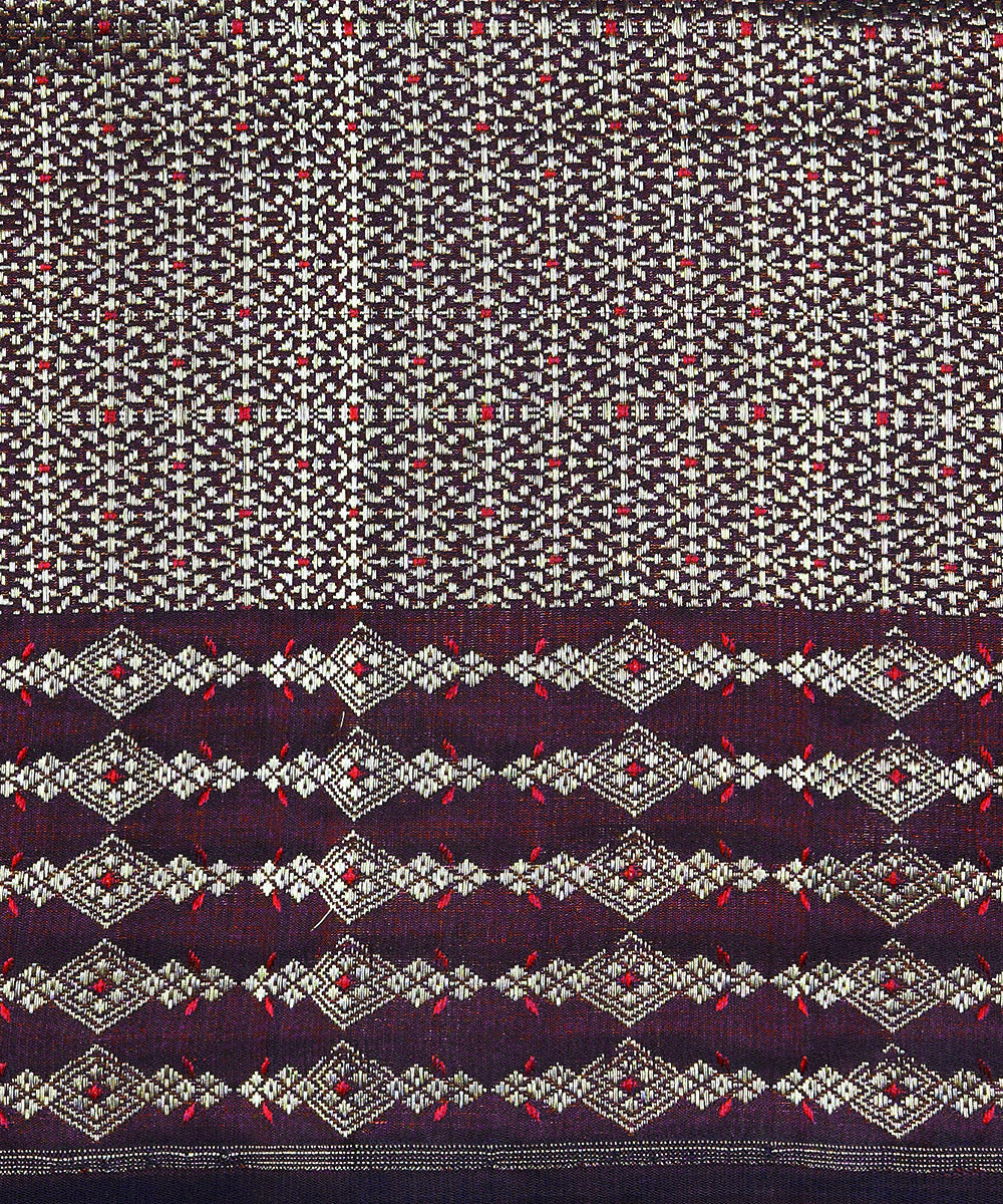 Dark_Wine_Handloom_Mashroo_Silk_Banarasi_Saree_With_Zari_Stripes_WeaverStory_05