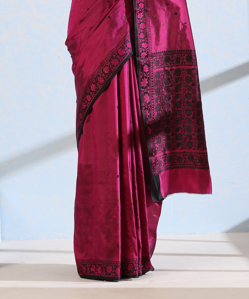 Handloom_Purple_Pure_Katan_Silk_Resham_Booti_Banarasi_Saree_WeaverStory_04