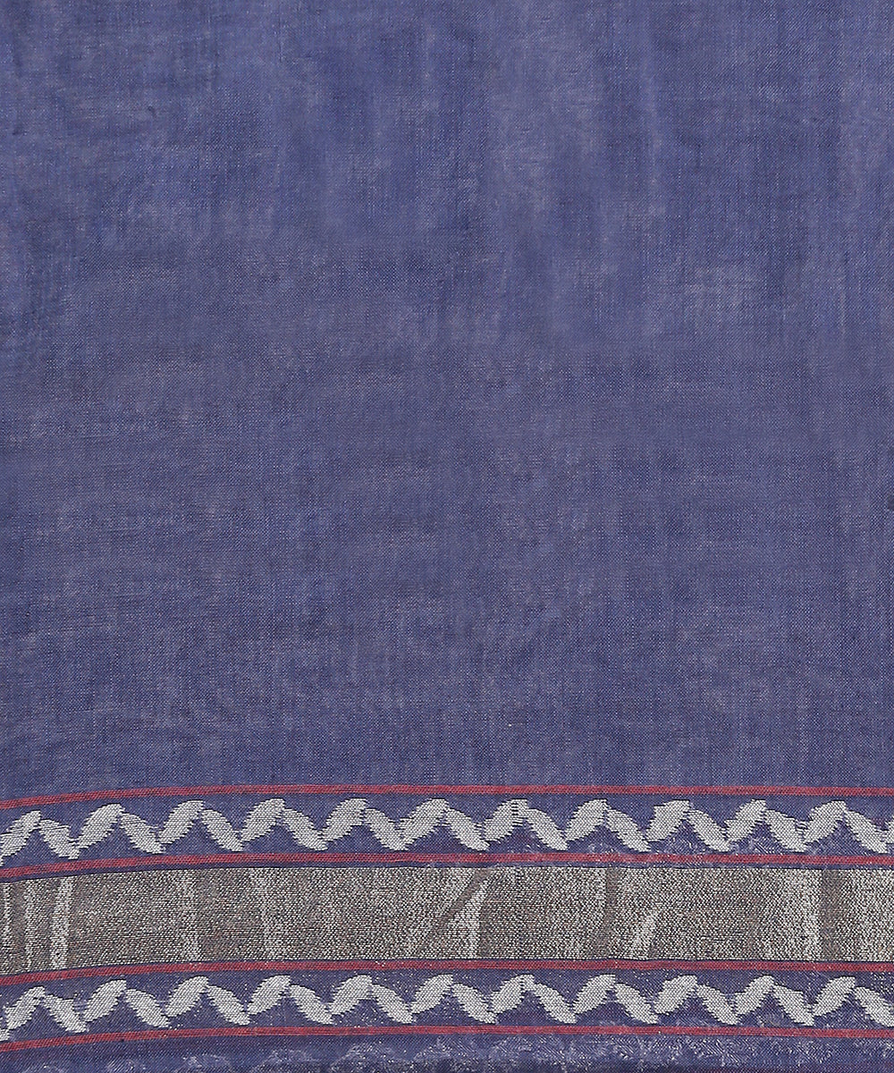 Handloom_Indigo_Pure_Cotton_Banarasi_Jamdani_Saree_With_Paisley_Pallu_WeaverStory_05
