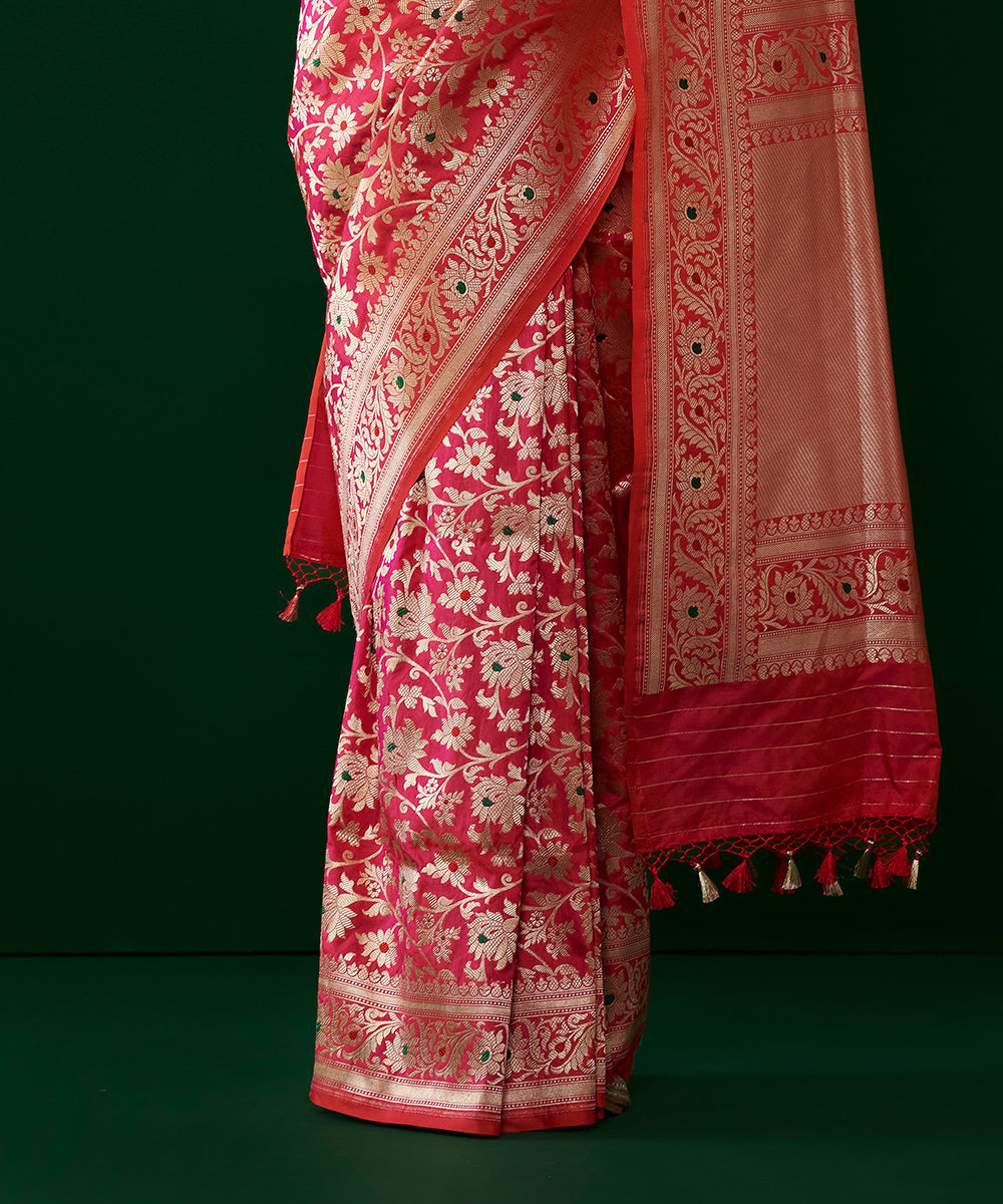 Pink_Handloom_Pure_Katan_Silk_Banarasi_Saree_With_Jangla_And_Meenakari_WeaverStory_04