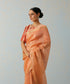Handloom_Peach_Kora_Silk_Banarasi_Saree_With_Horizontal_Stripes_WeaverStory_01