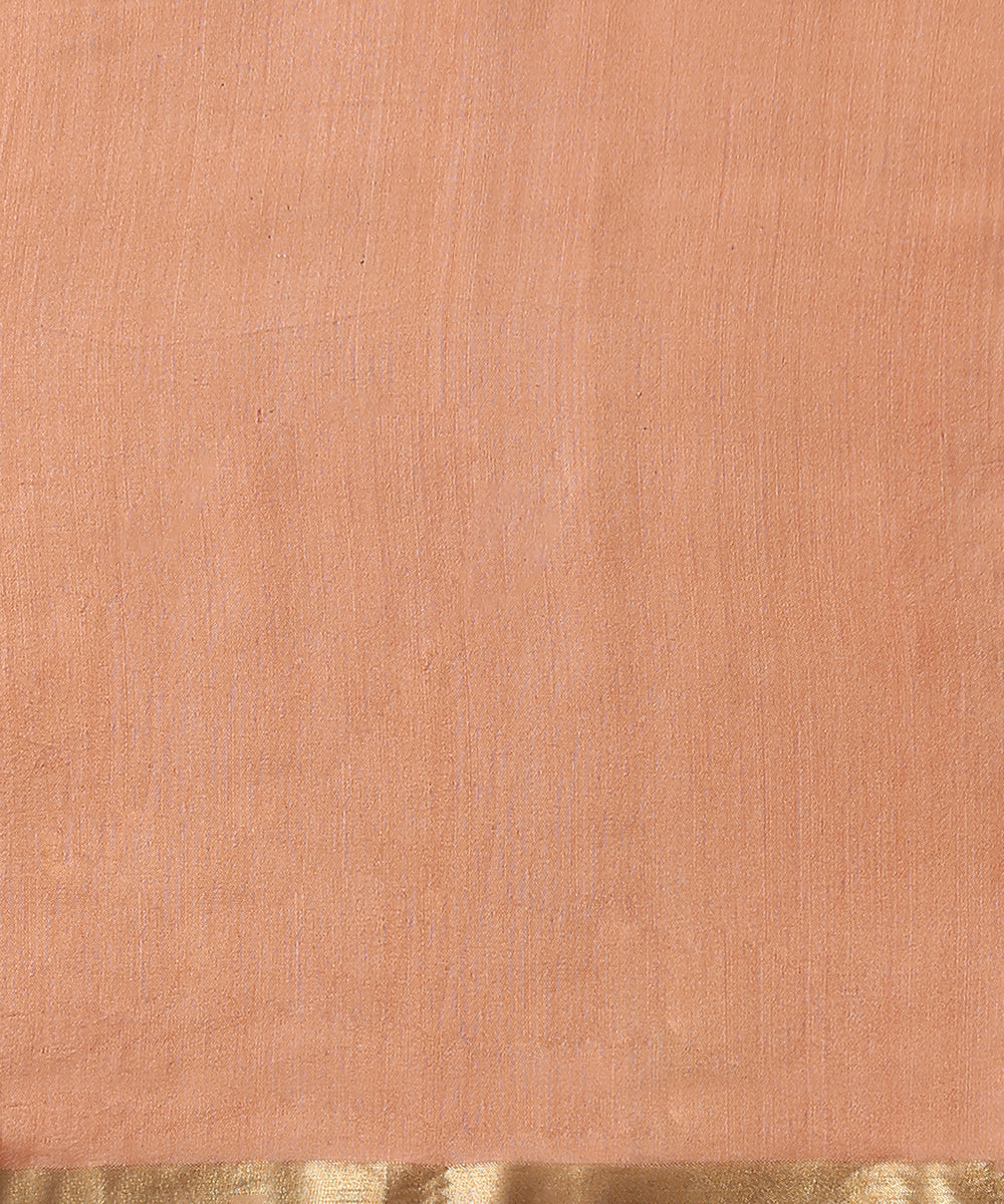 Handloom_Peach_Kora_Silk_Banarasi_Saree_With_Horizontal_Stripes_WeaverStory_05