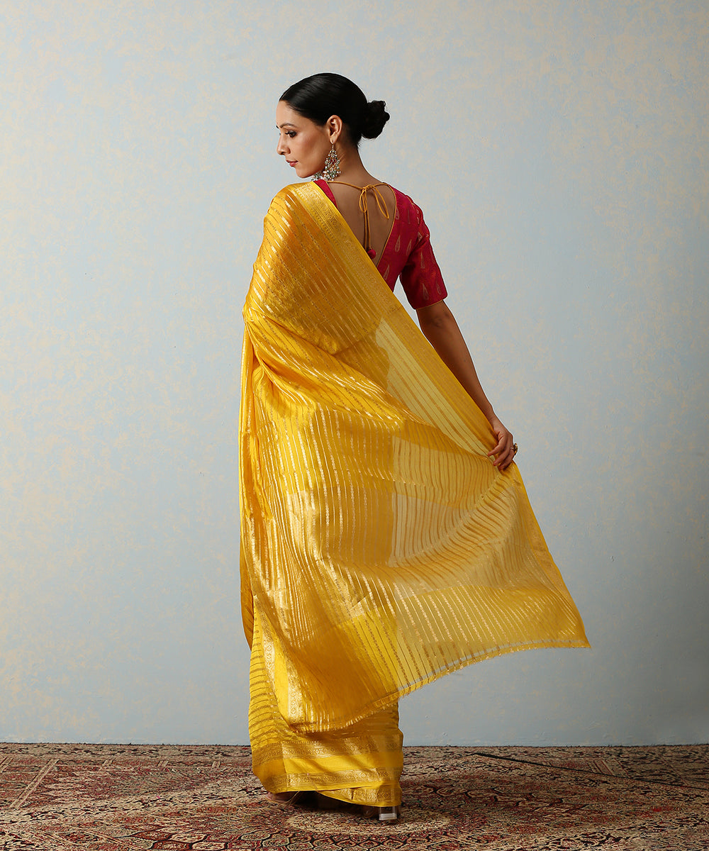 Mustard_Handloom_Katan_Silk_Banarasi_Saree_With_Horizontal_Stripes_WeaverStory_03