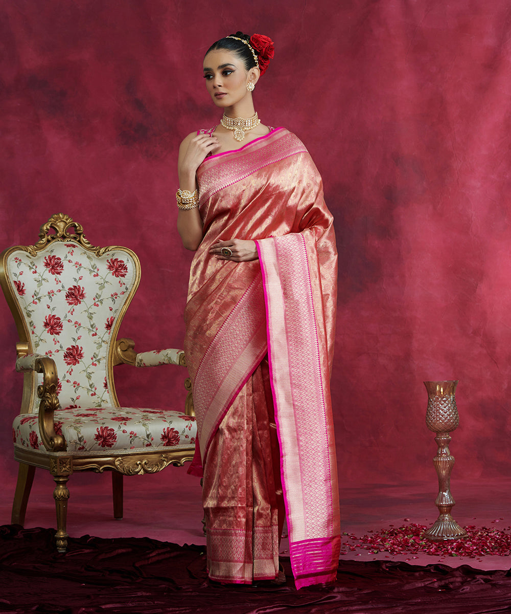 Handloom_Red_Zari_Tanchoi_Pure_Katan_Silk_Banarasi_Saree_With_Pink_Kadhwa_Border_WeaverStory_02