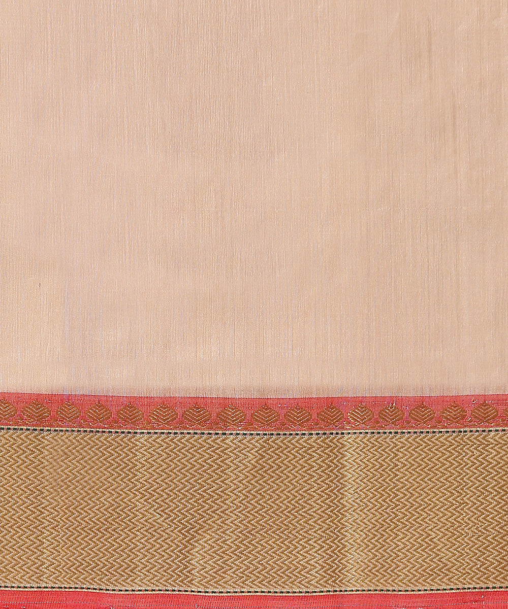 Beige_Handloom_Pure_Silk_Chanderi_Saree_With_Leaf_Motifs_And_Zari_Border_WeaverStory_05
