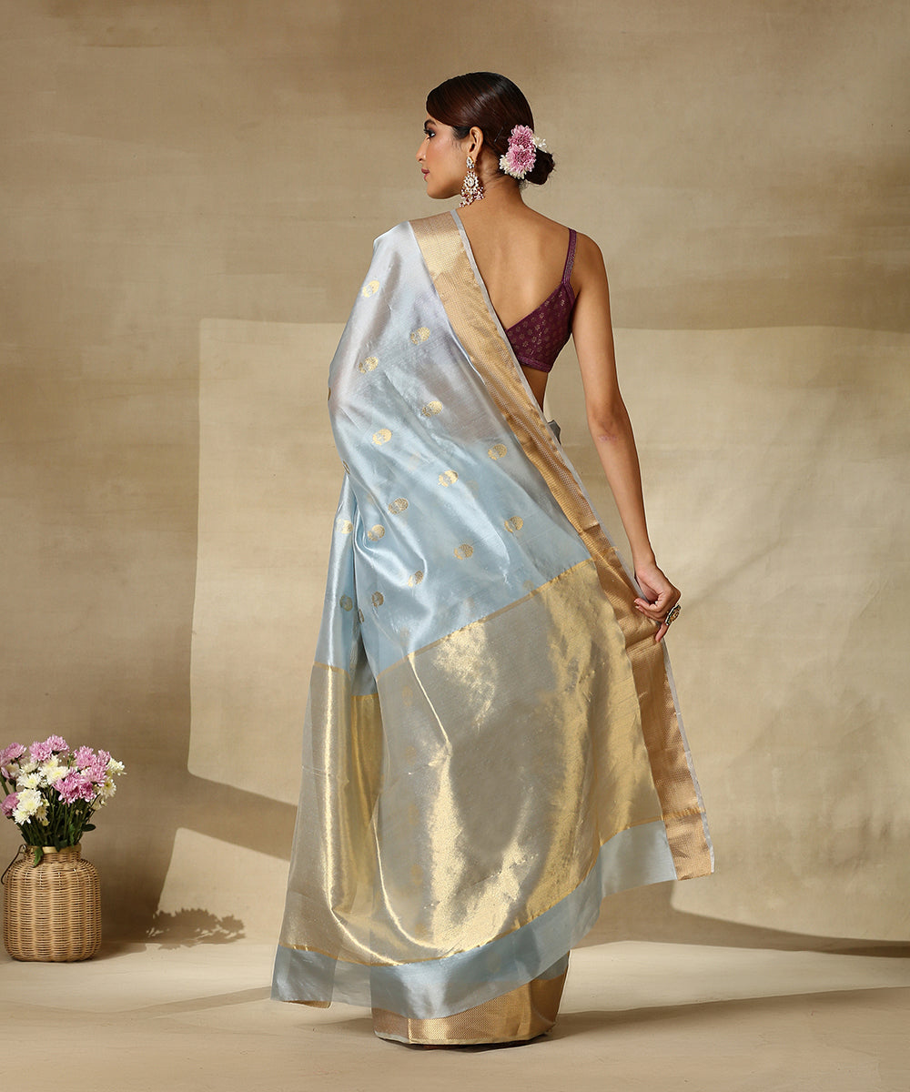 Light_Blue_Handloom_Pure_Silk_Chanderi_Saree_With_Zari_Chevron_Border_WeaverStory_03