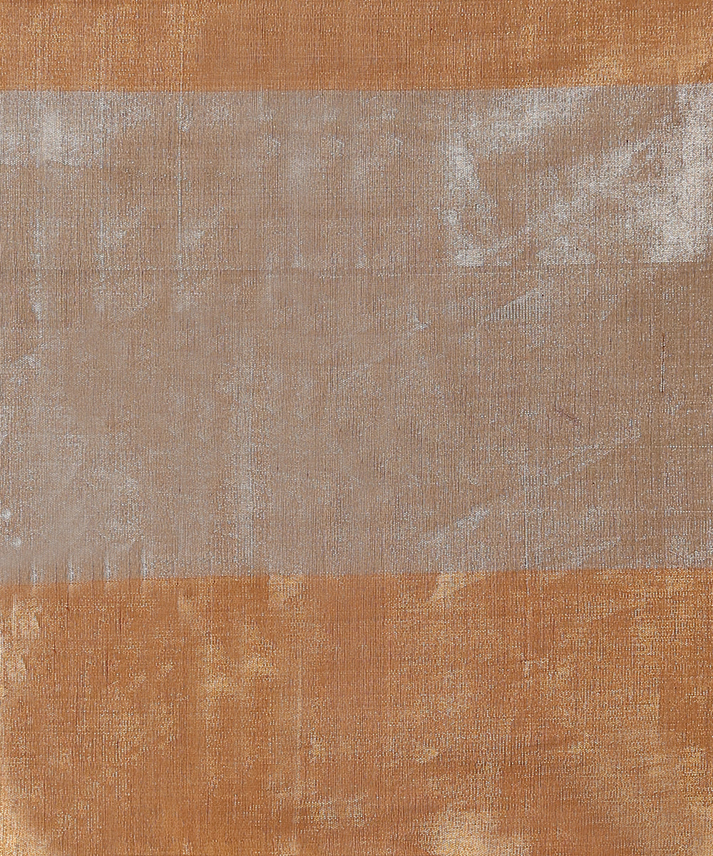 Handloom_Gold_And_Silver_Antique_Tissue_Chanderb_Saree_With_Broad_Stripes_WeaverStory_05