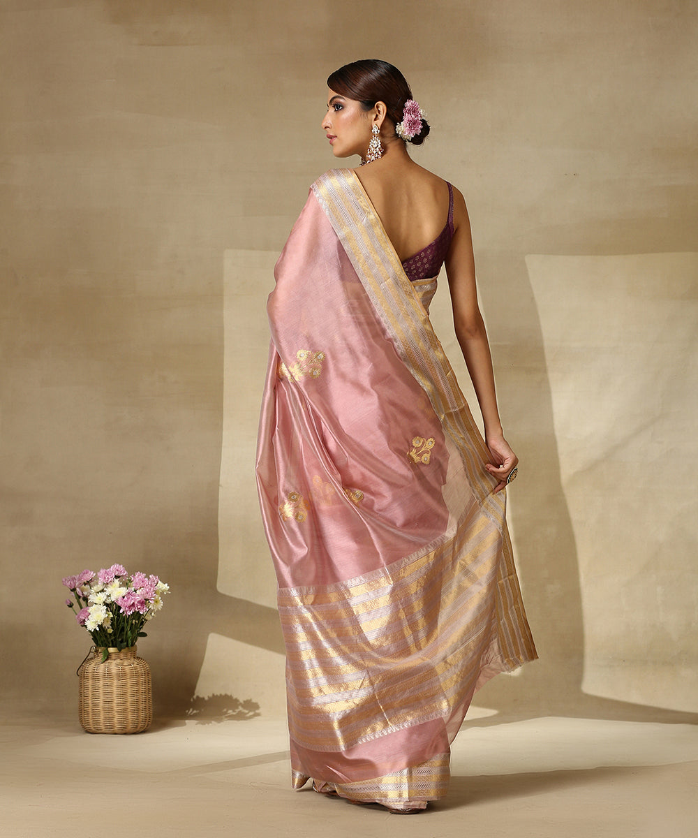 Rose_Pink_Handloom_Pure_Chanderi_Silk_Saree_With_Three_Flower_Motif_And_Sona_Rupa_Zari_Border_WeaverStory_03