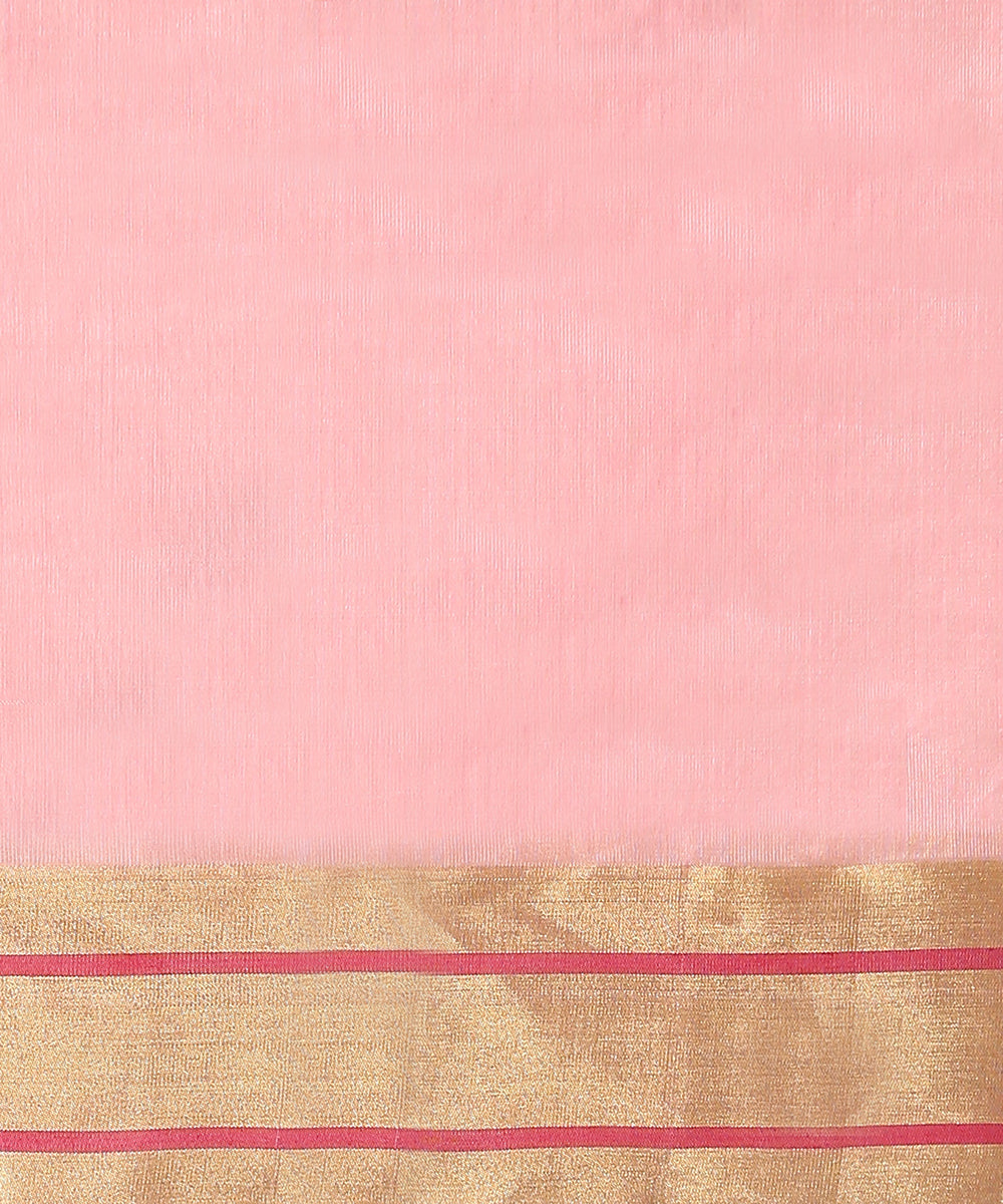 Handloom_Pink_Pure_Silk_Chanderi_Saree_With_Gold_Zari_Border_WeaverStory_05